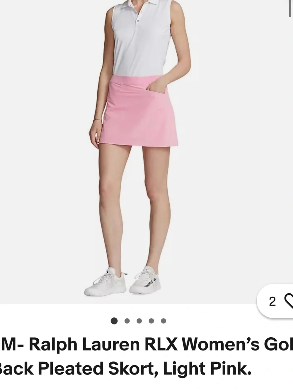 Ralph Lauren Pink Golf Skort with Front Pocket